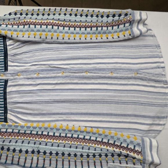 Anthropologie Pilcro Embroidered Long Sleeve Button Up Blouse Top, Size M - Picture 4 of 7